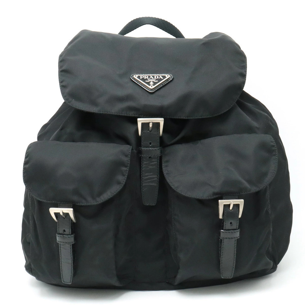 Prada Backpack Rucksack Daypack Leather NERO Black